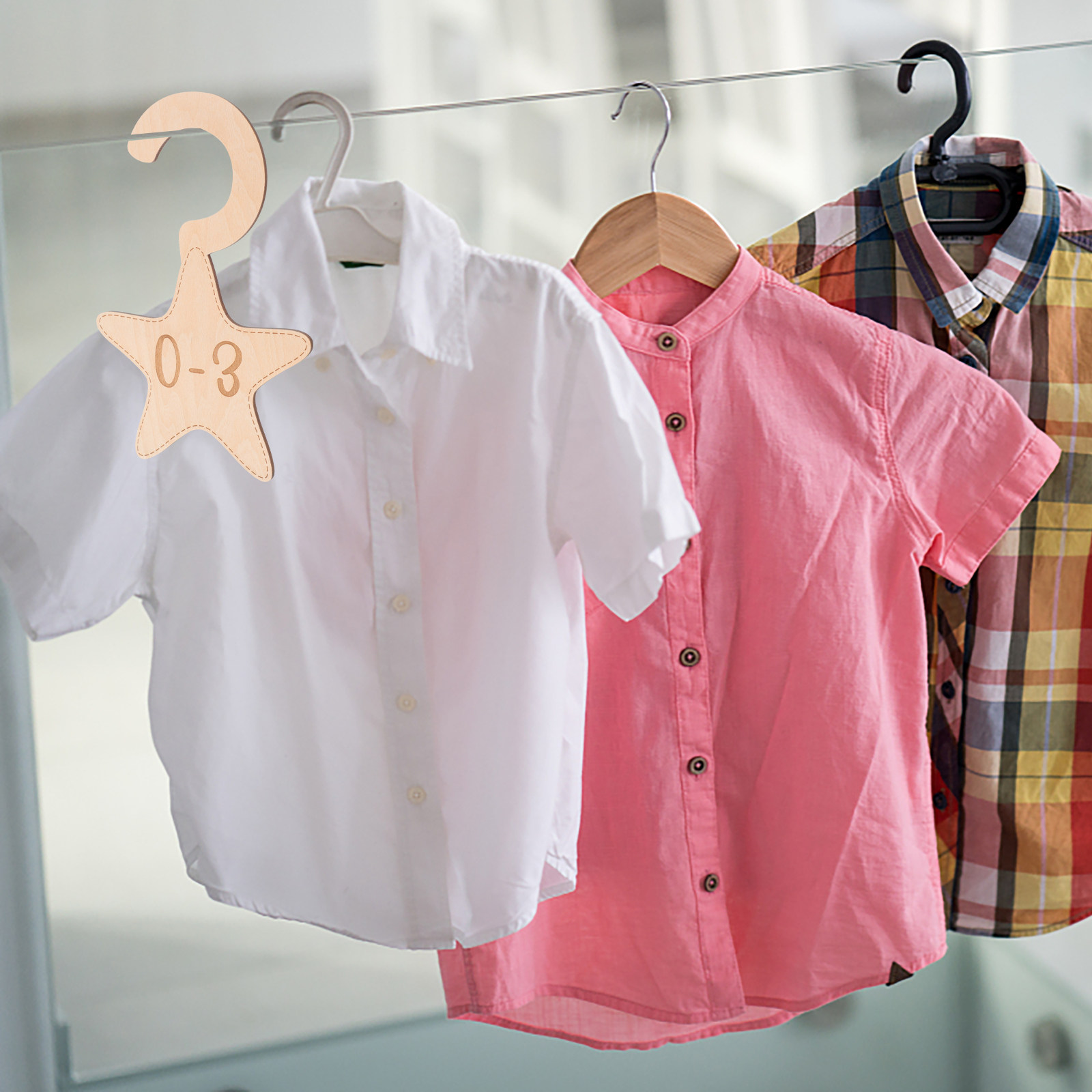 Baby Nursery Closet - 7Pcs Infant Clothes Dividers Wooden Baby