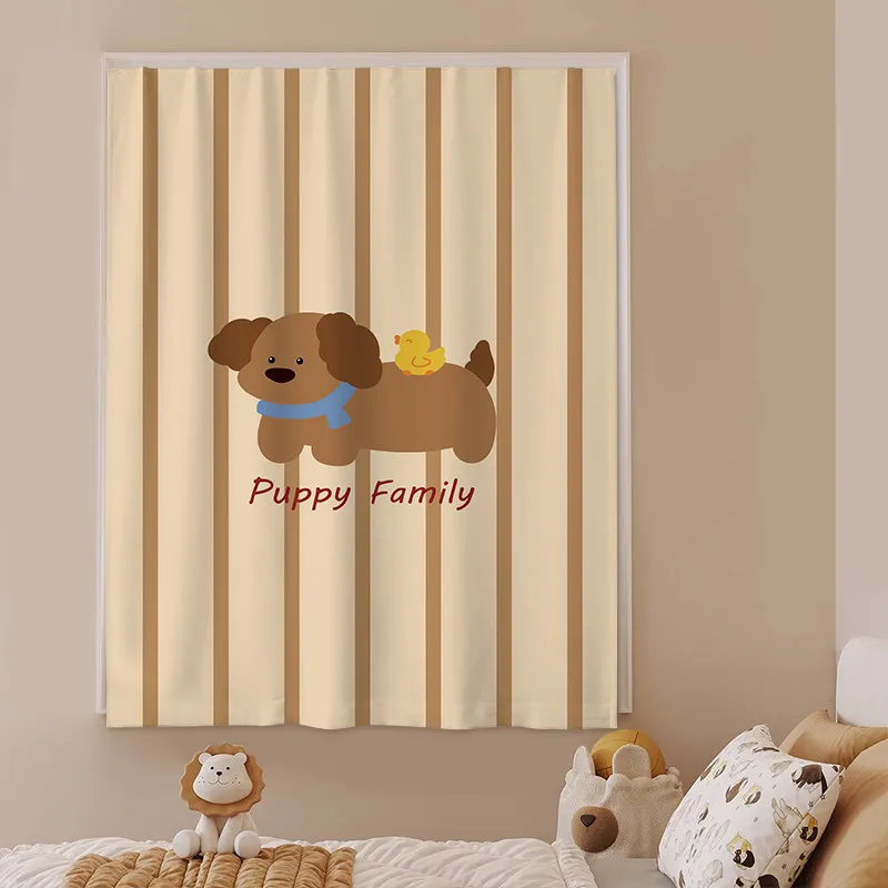 Baby Nursery Blackout Curtains - VIKAMA Cartoon Velcro Curtains No Drill