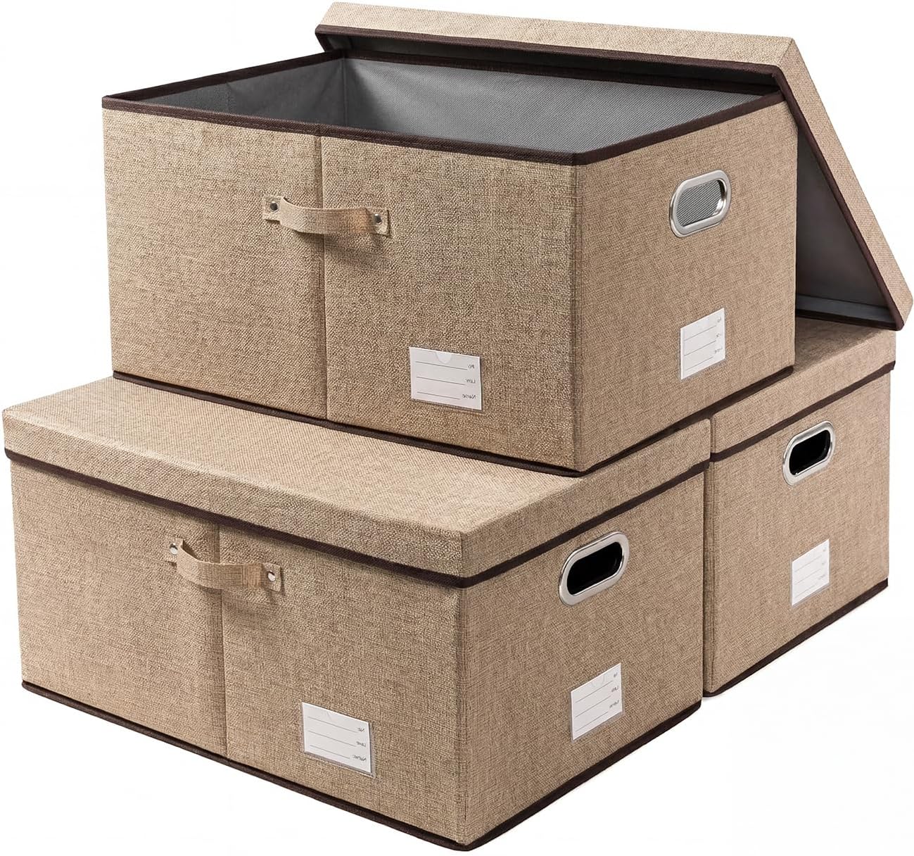 Storage Basket Fabric - Jute Fabric Storage Bins with Lids,