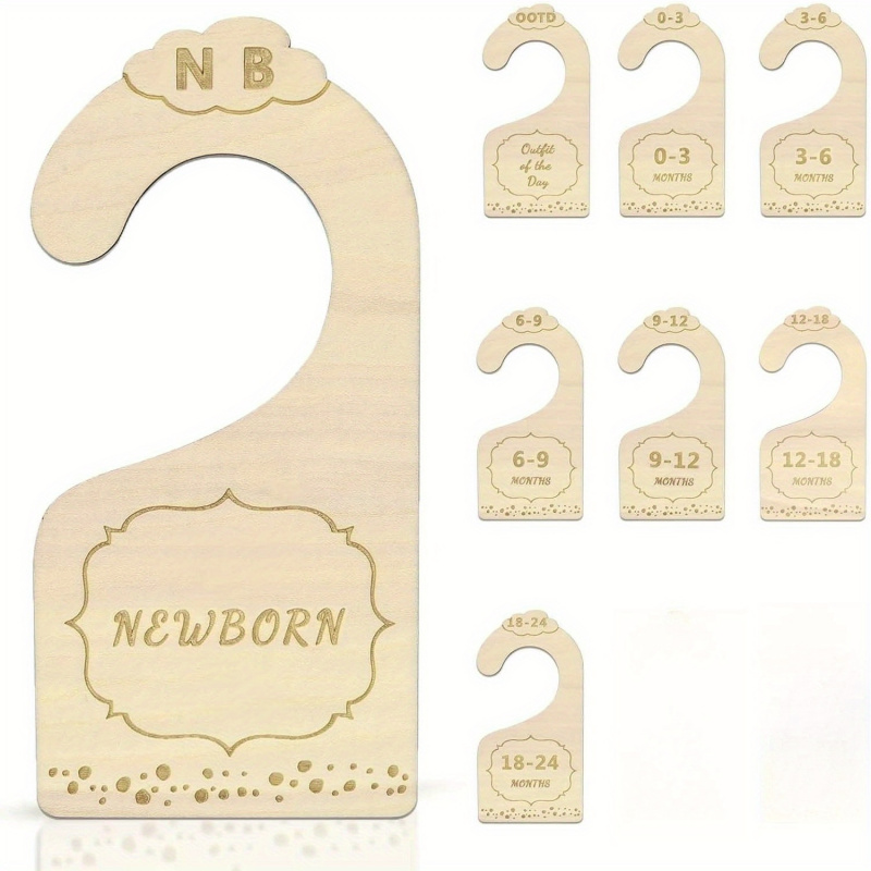 Baby Nursery Closet - 8PCS/1SET Baby Closet Size Dividers, Wood