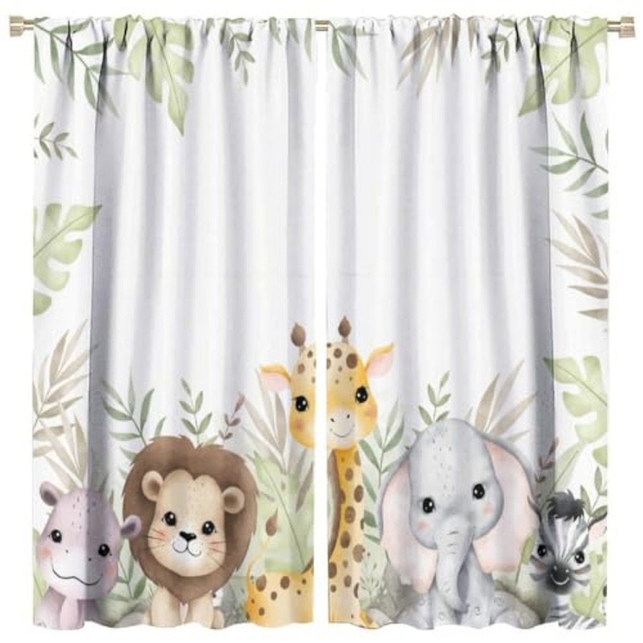 Baby Nursery Blackout Curtains - Nursery Curtains Jungle Safari Theme with
