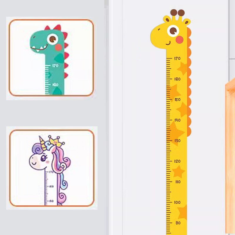 Baby Nursery Mural Wallpaper - Baby Cartoon Animal Height Ruler Measure