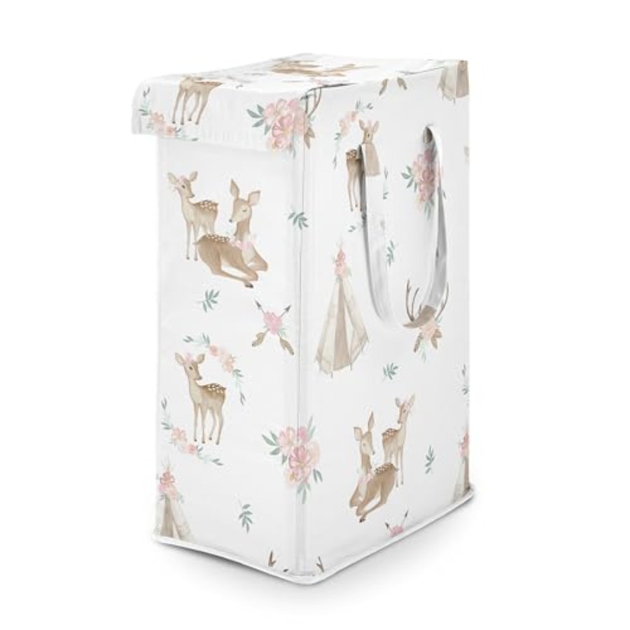 Baby Nursery Handles - Woodland Girl Laundry Hamper Foldable Dirty