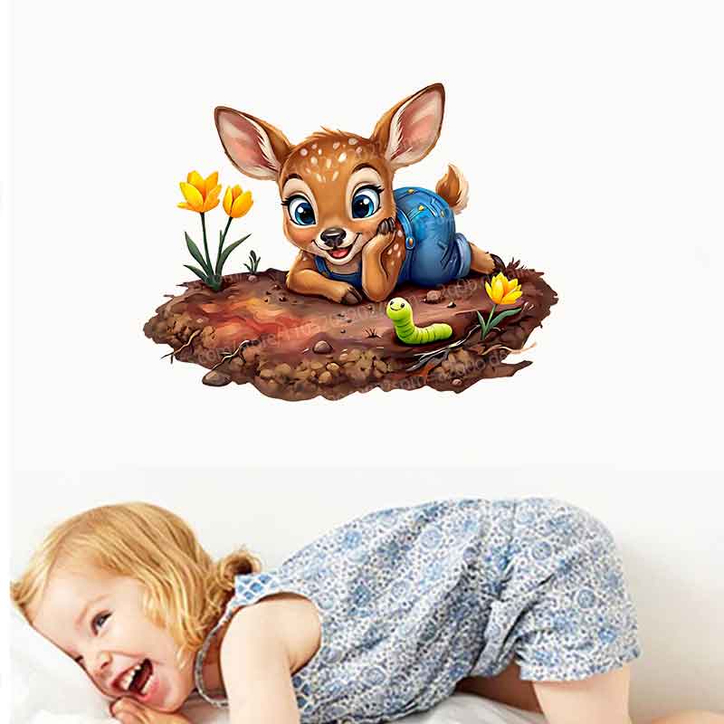 Woodland Baby in Garden Mural  - đánh giá và giá Baby Nursery Mural Wallpaper