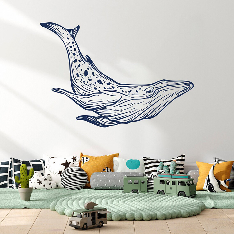 Whale Wall Decals Nautical Hom - đánh giá và giá Baby Nursery Mural Wallpaper