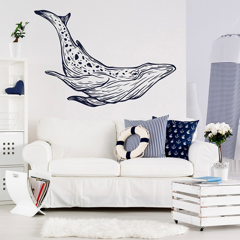 Whale Wall Decals Nautical Hom - đánh giá và giá Baby Nursery Mural Wallpaper