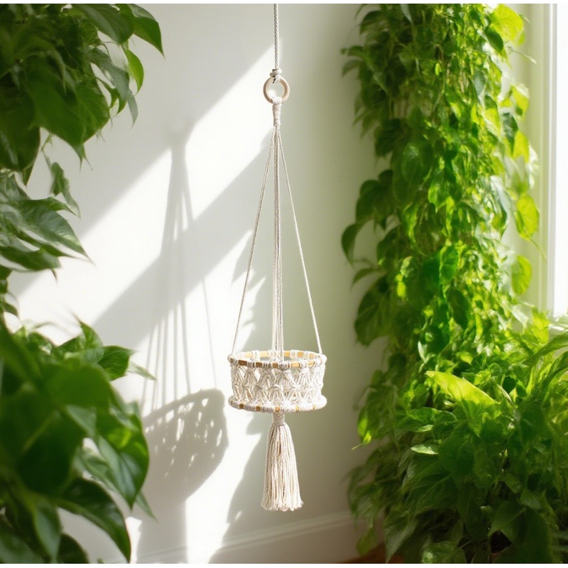 1/2/3-Tier Macrame Hanging Fru - đánh giá và giá Storage Basket Fabric