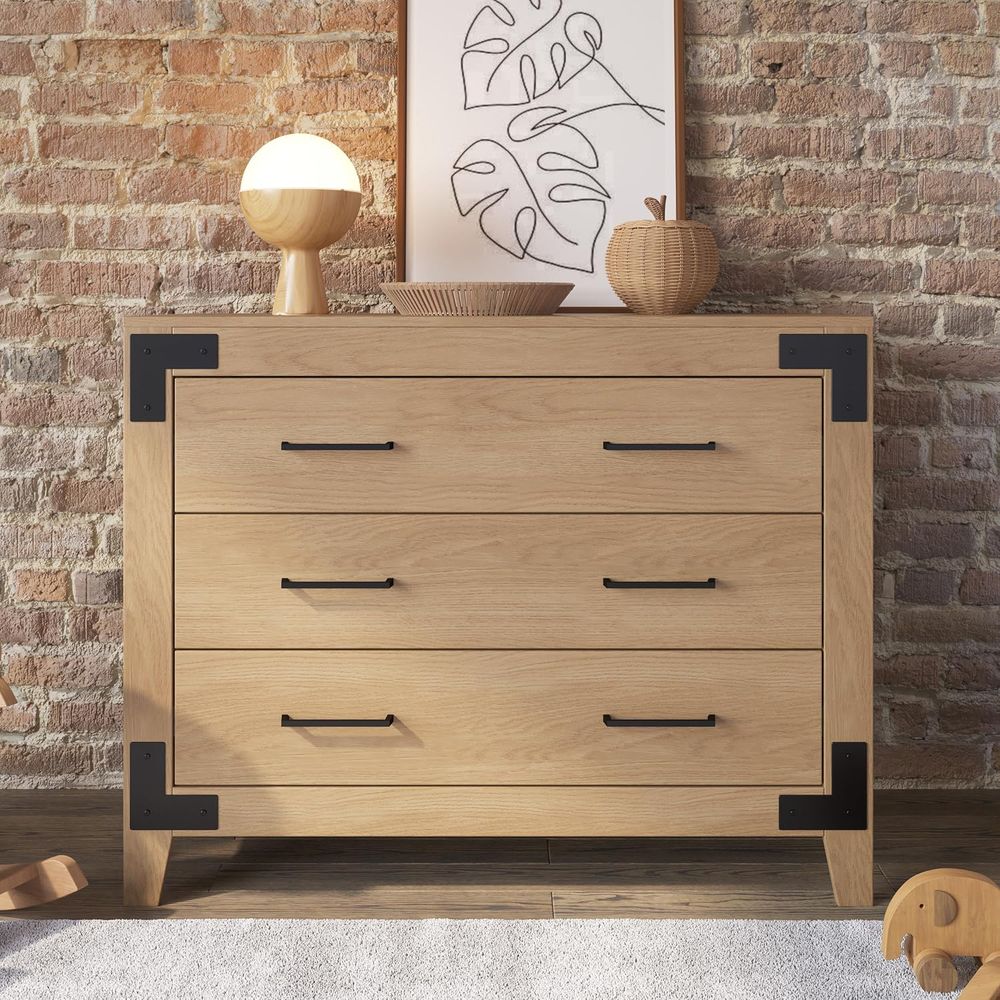 3-Drawer Wooden Nursery Dresse - đánh giá và giá Baby Nursery Handles