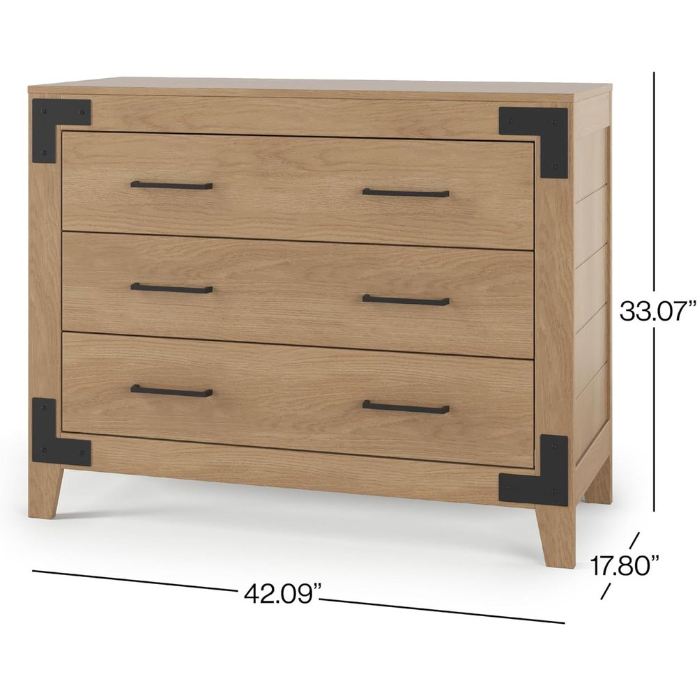 3-Drawer Wooden Nursery Dresse - đánh giá và giá Baby Nursery Handles