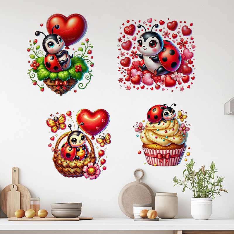 Cute Ladybug Wall Sticker Baby - đánh giá và giá Baby Nursery Mural Wallpaper