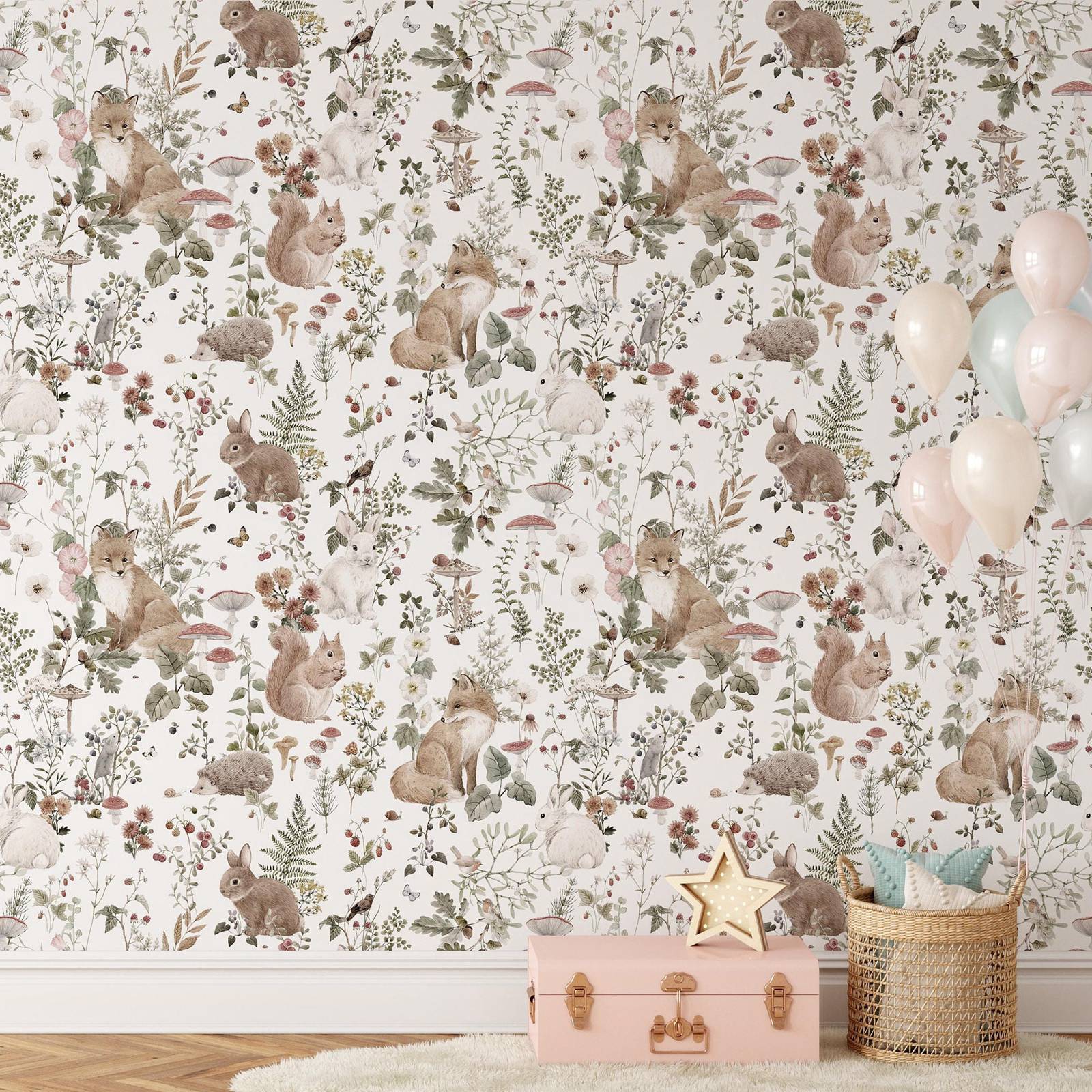 Forest Babies MuraL, Boys Nurs - đánh giá và giá Baby Nursery Mural Wallpaper