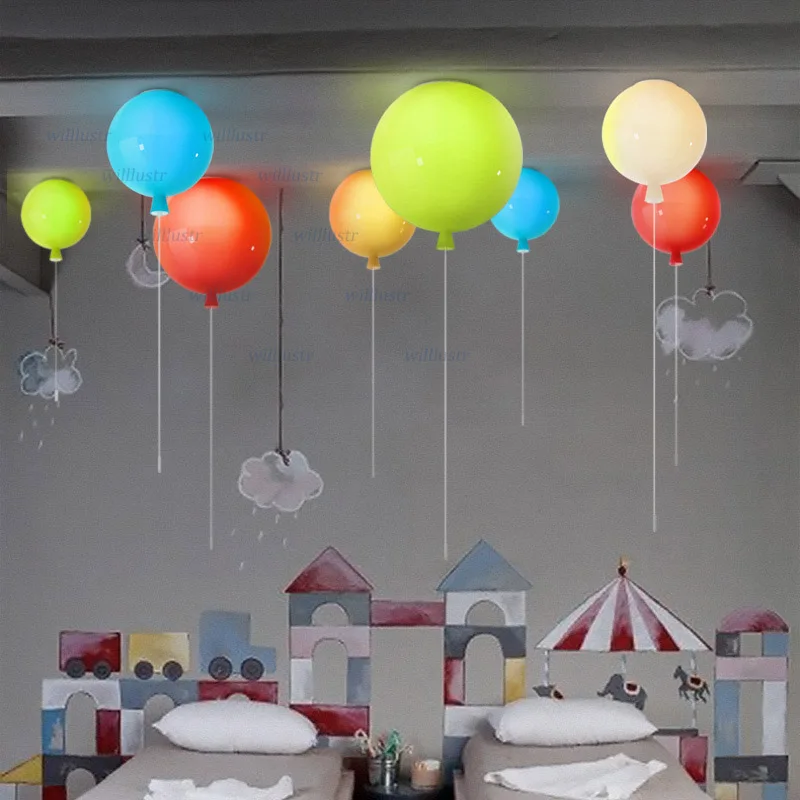 Colorful Glass Balloon Ceiling - đánh giá và giá Baby Nursery Ceiling Light