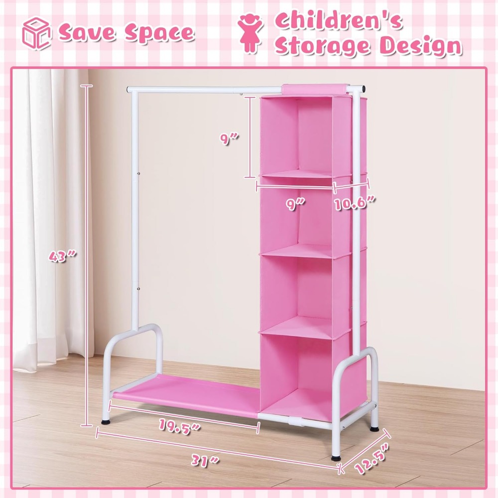 Tall Kids Clothing Rack with H - đánh giá và giá Baby Nursery Closet