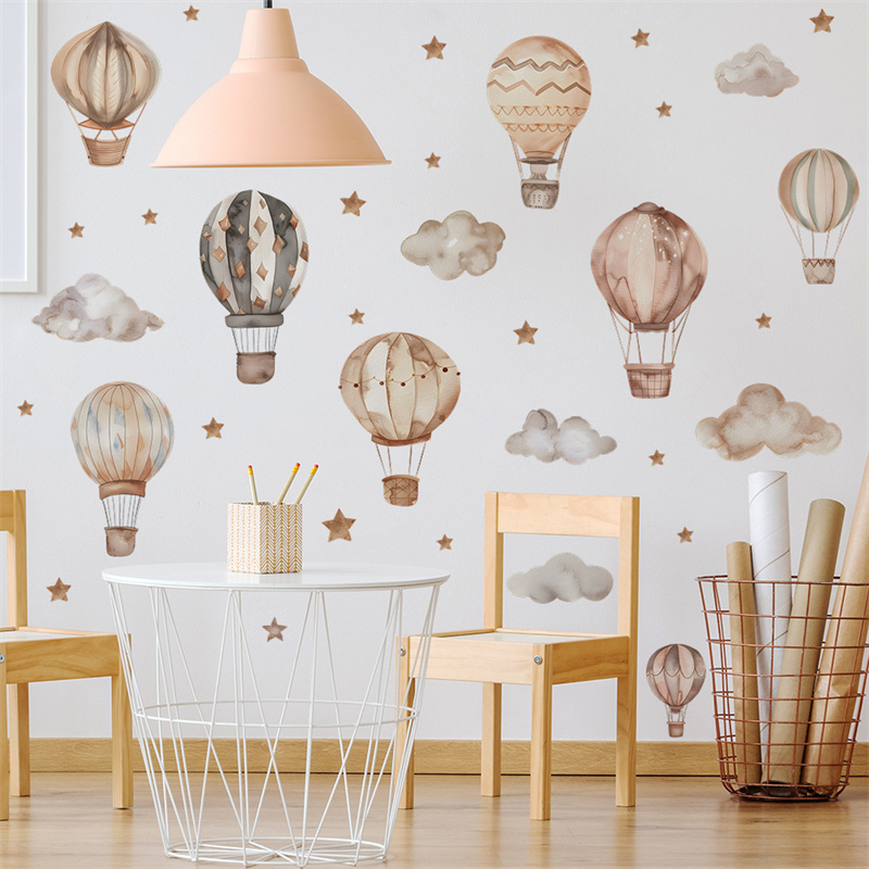 Cartoon Hot Air Balloon Wall S - đánh giá và giá Baby Nursery Mural Wallpaper