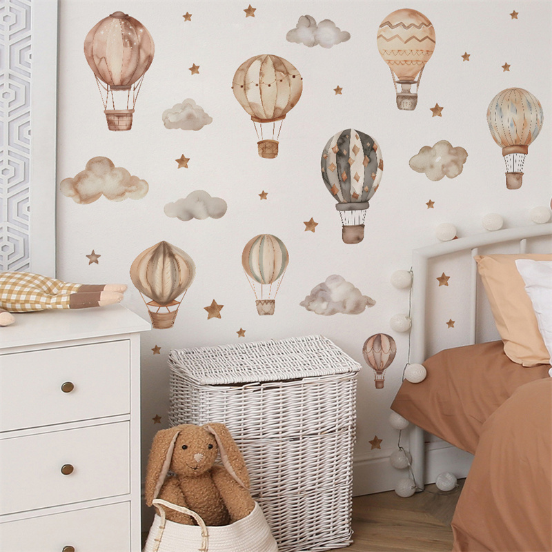 Cartoon Hot Air Balloon Wall S - đánh giá và giá Baby Nursery Mural Wallpaper