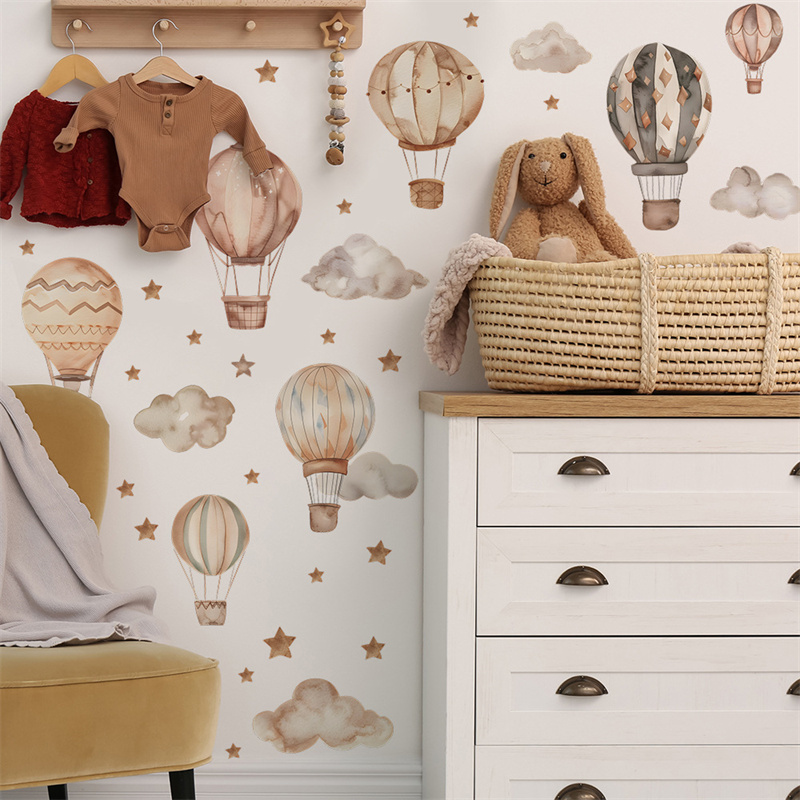 Cartoon Hot Air Balloon Wall S - đánh giá và giá Baby Nursery Mural Wallpaper
