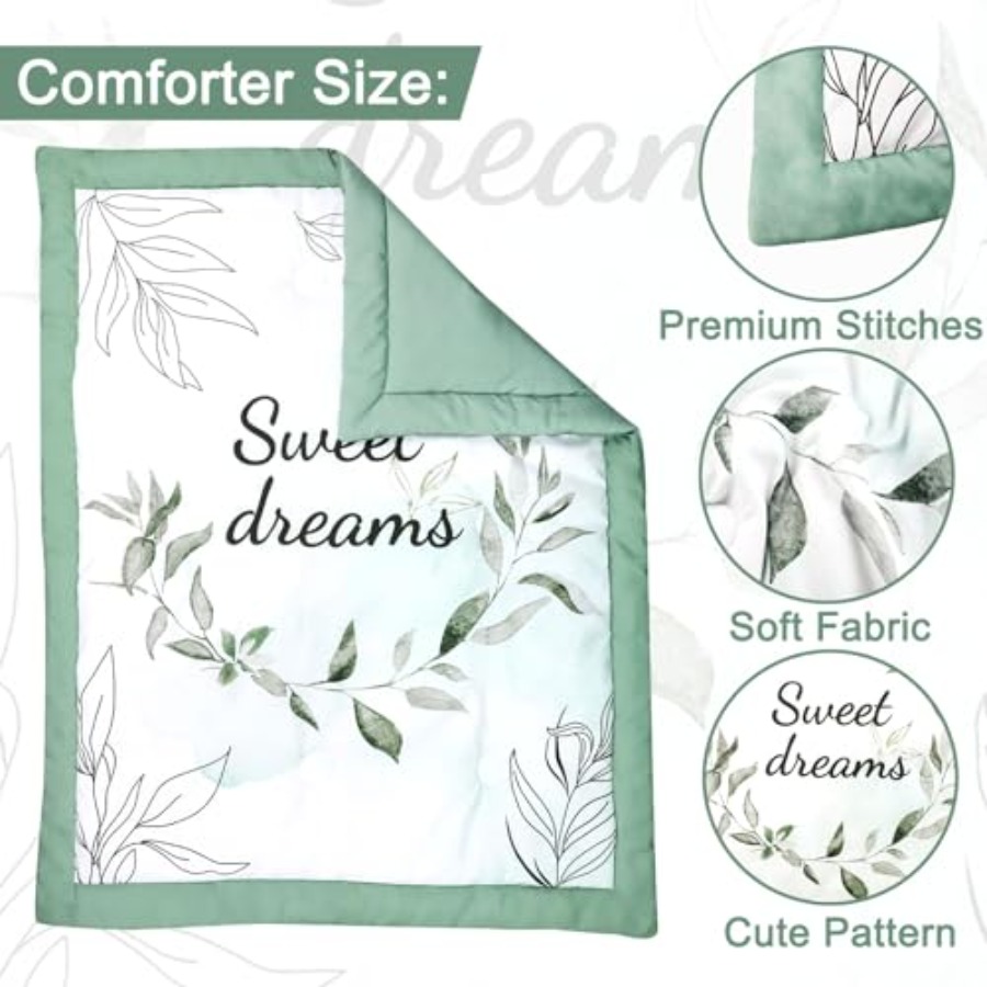 Green Crib Bedding Set 4-Piece - đánh giá và giá Baby Boy Nursery Quilt