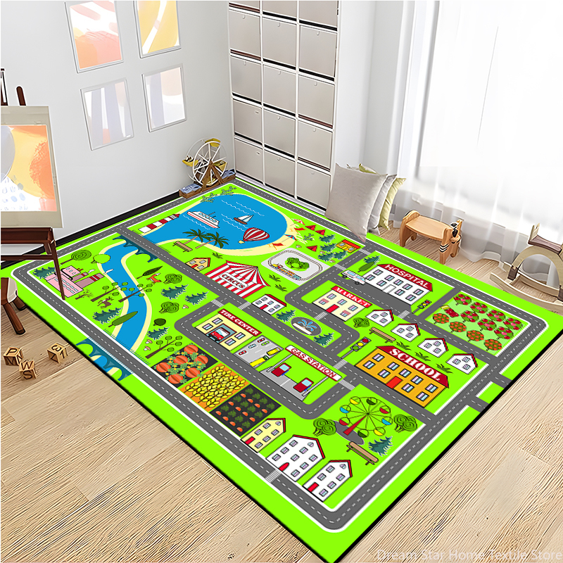 Kids Road Traffic Carpet Carto - đánh giá và giá Baby Nursery Games