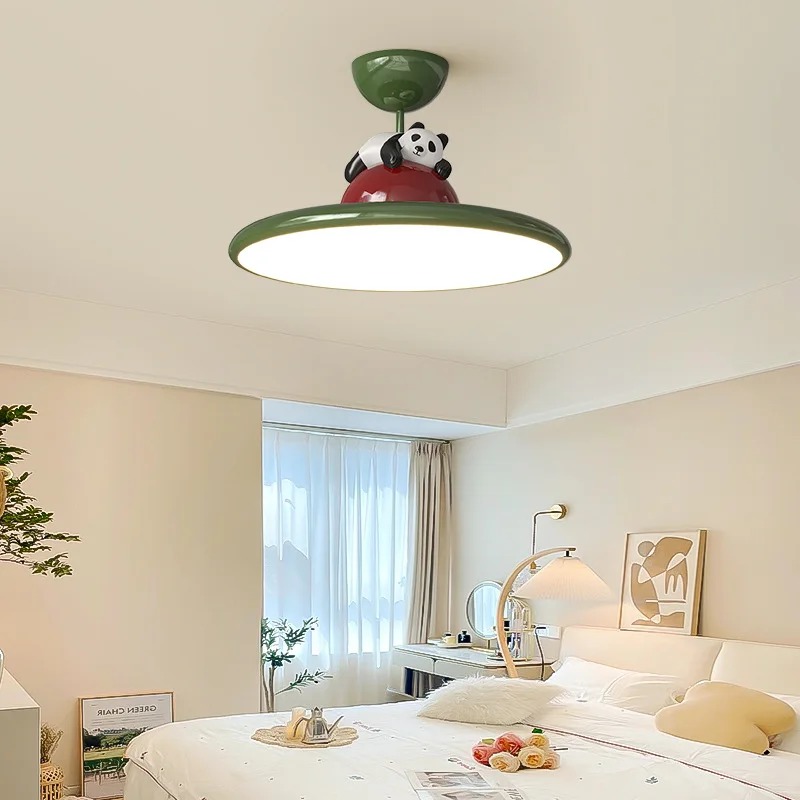Cartoon Cream Style Panda LED  - đánh giá và giá Baby Nursery Ceiling Light