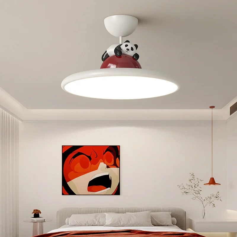 Cartoon Cream Style Panda LED  - đánh giá và giá Baby Nursery Ceiling Light