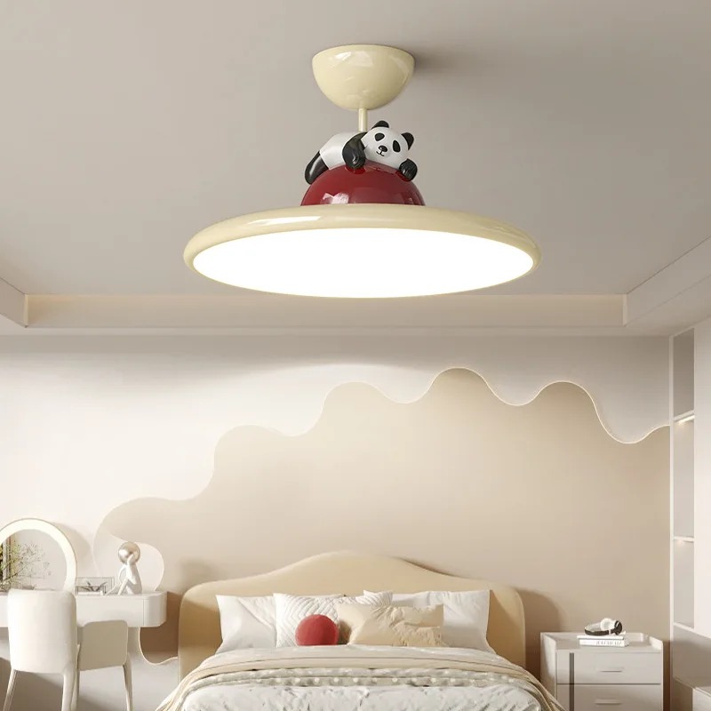 Cartoon Cream Style Panda LED  - đánh giá và giá Baby Nursery Ceiling Light