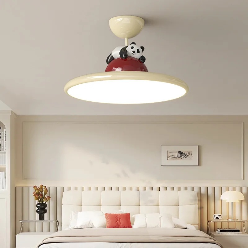 Cartoon Cream Style Panda LED  - đánh giá và giá Baby Nursery Ceiling Light