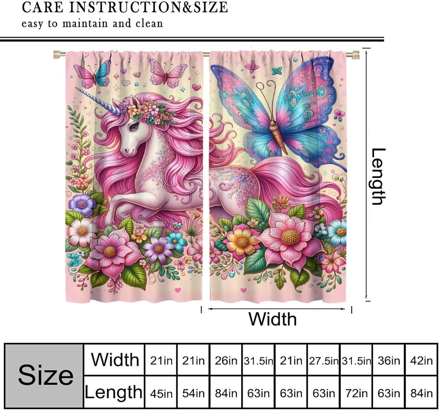 Fantasy Kids Unicorn Curtain P - đánh giá và giá Baby Nursery Blackout Curtains