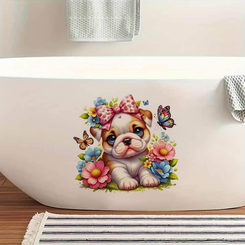 Flower and Dog Wall Sticker Ba - đánh giá và giá Baby Nursery Mural Wallpaper