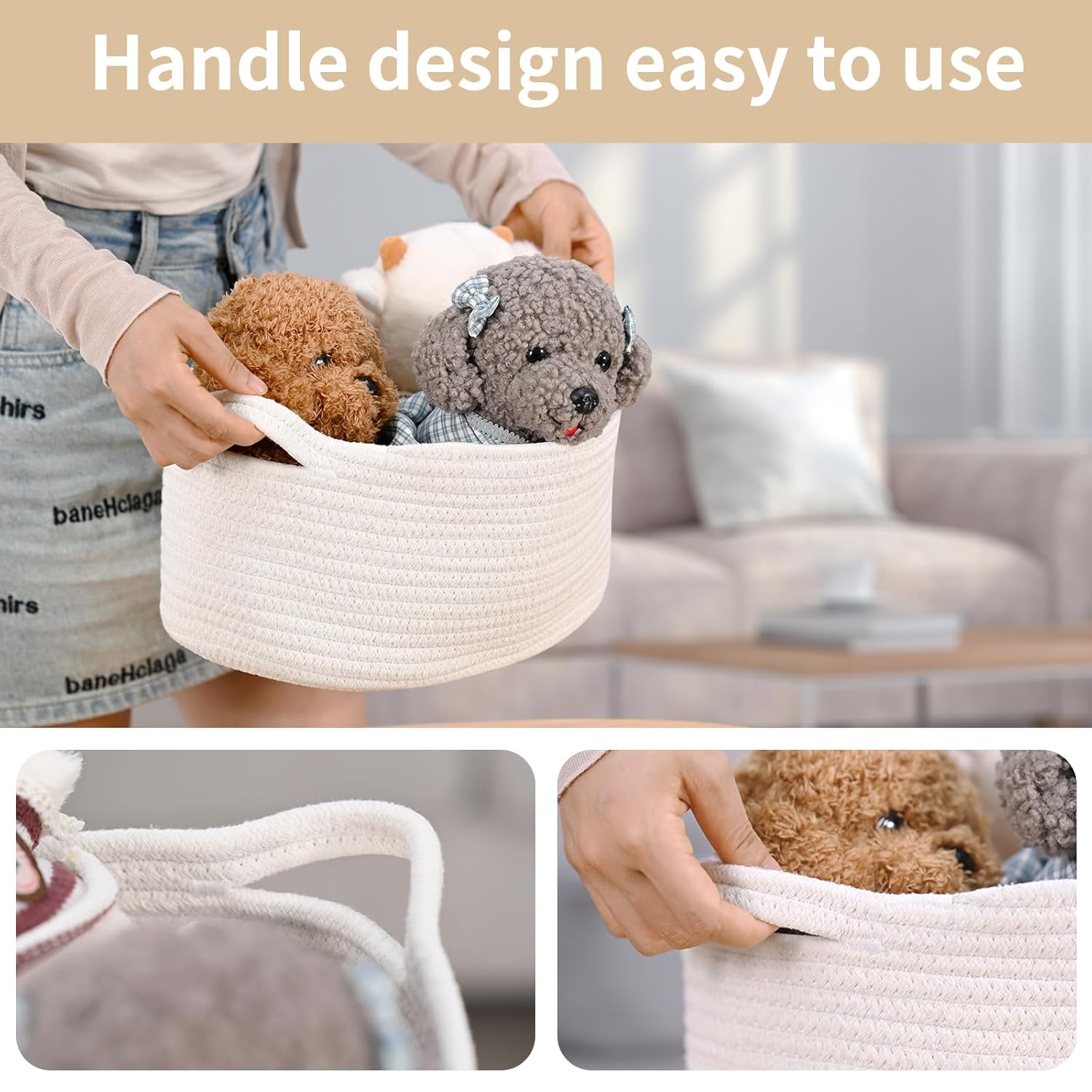 Medium Woven Cotton Rope Baske - đánh giá và giá Baby Nursery Handles