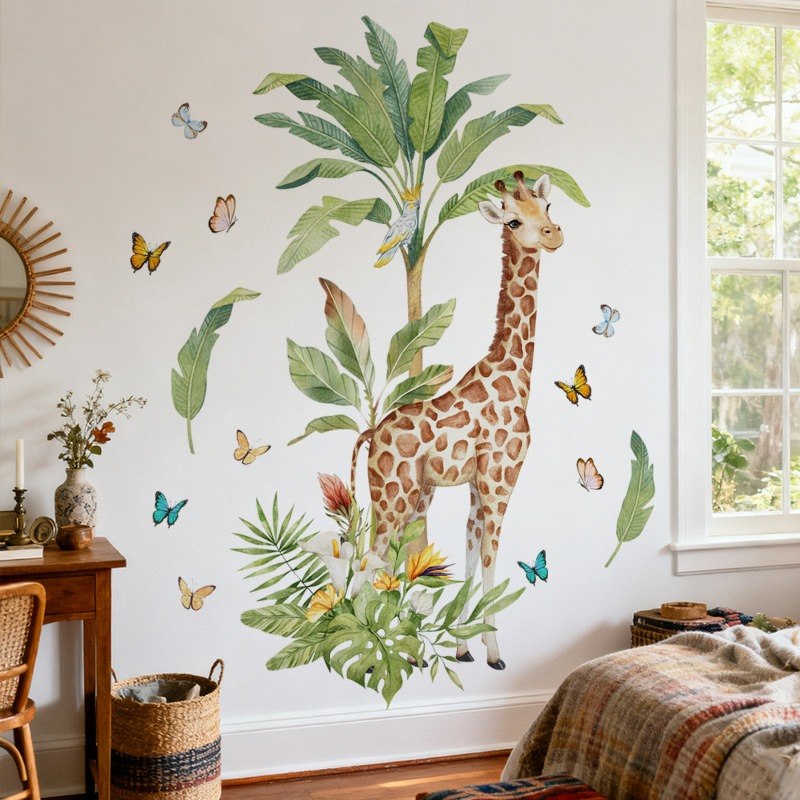 Large Forest Animal Giraffe Wa - đánh giá và giá Baby Nursery Mural Wallpaper