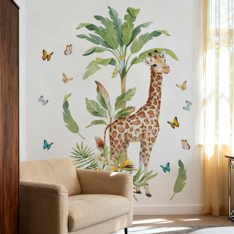 Large Forest Animal Giraffe Wa - đánh giá và giá Baby Nursery Mural Wallpaper