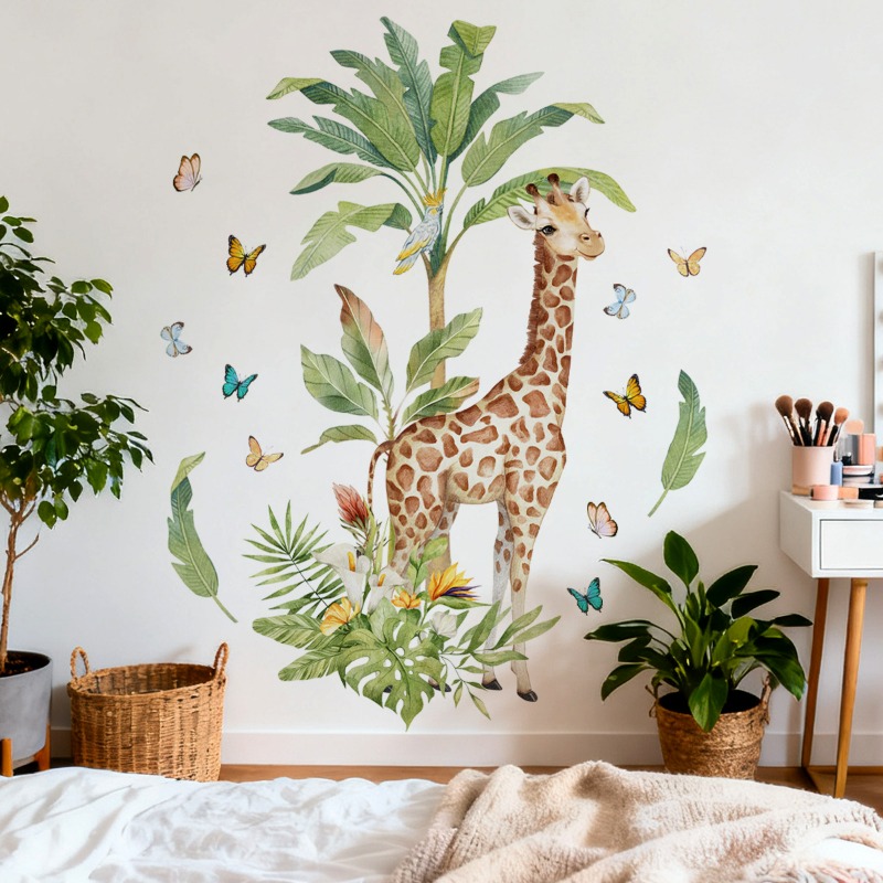 Large Forest Animal Giraffe Wa - đánh giá và giá Baby Nursery Mural Wallpaper