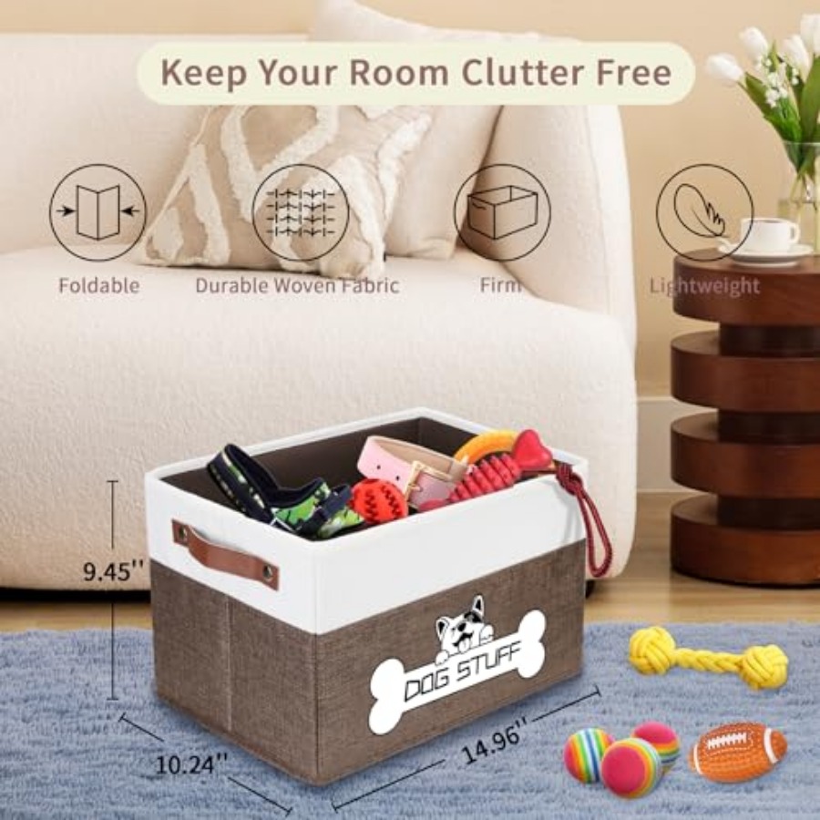 Foldable Dog Toy Box, Fabric P - đánh giá và giá Storage Basket Fabric