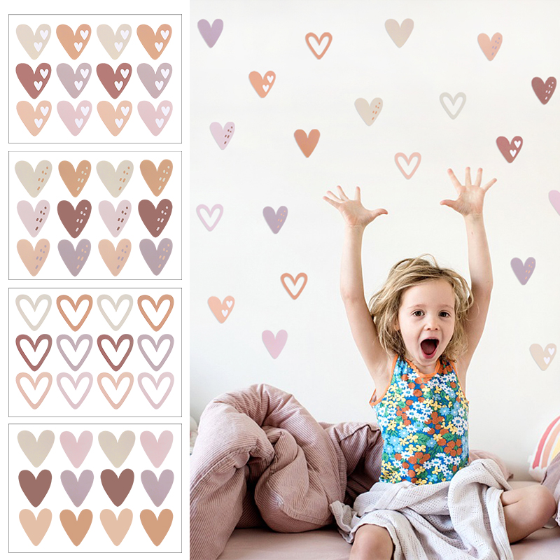 2pcs Lovely Hearts Ins Wall St - đánh giá và giá Baby Nursery Mural Wallpaper