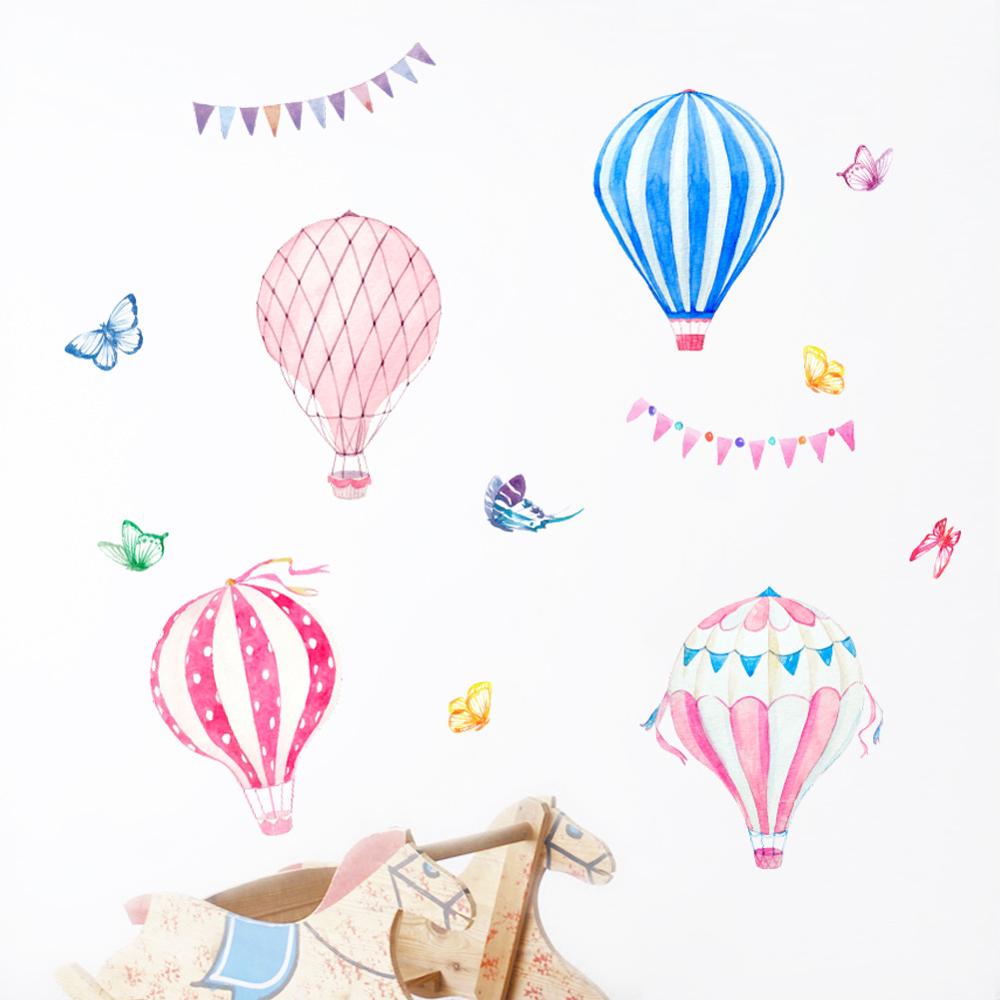 Cartoon Hot Air Balloon Wall S - đánh giá và giá Baby Nursery Mural Wallpaper