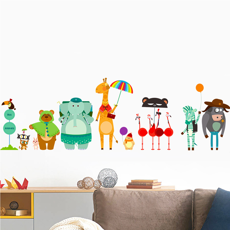 Cartoon Zoo Bus Station Wall S - đánh giá và giá Baby Zoo Nursery