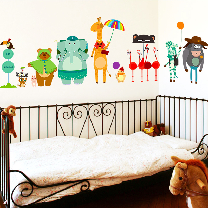 Cartoon Zoo Bus Station Wall S - đánh giá và giá Baby Zoo Nursery