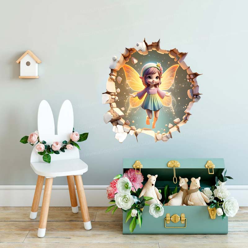 Fairy Butterfly Wall Sticker B - đánh giá và giá Baby Nursery Mural Wallpaper