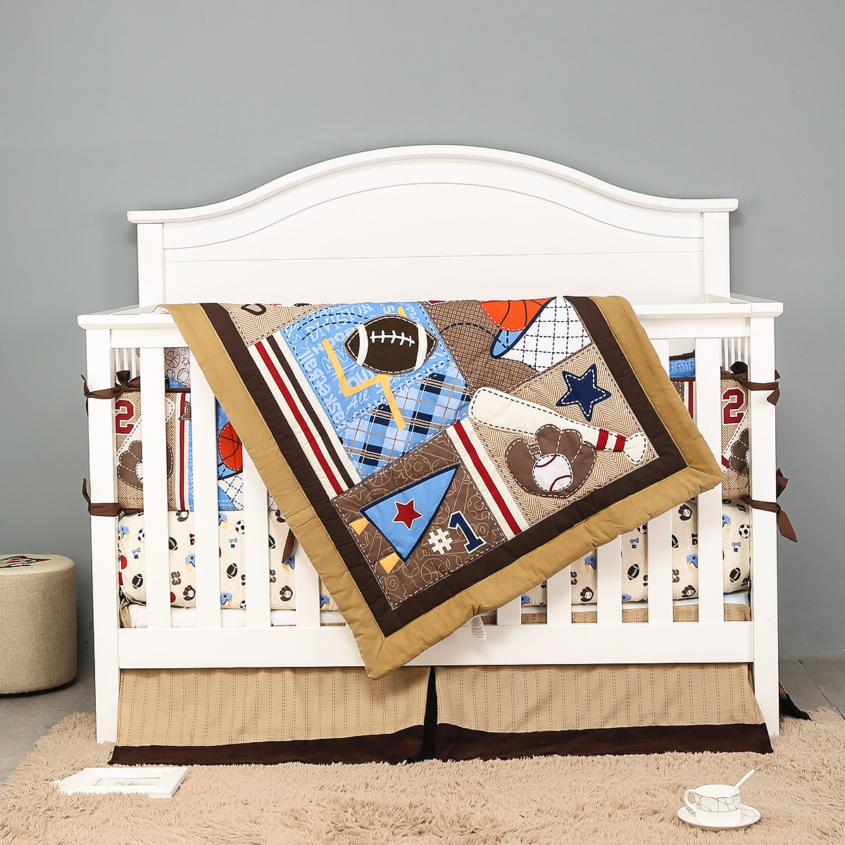 7Pcs Baby Bedding Set Boy Neut - đánh giá và giá Baby Boy Nursery Quilt